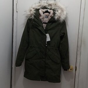 ABERCROMBIE & FITCH ULTRA Olive Green Hooded Utility Jacket